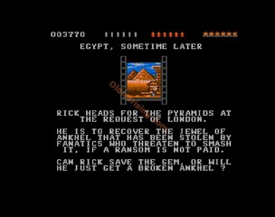 une photo d'Ã©cran de Rick Dangerous sur Commodore Amiga